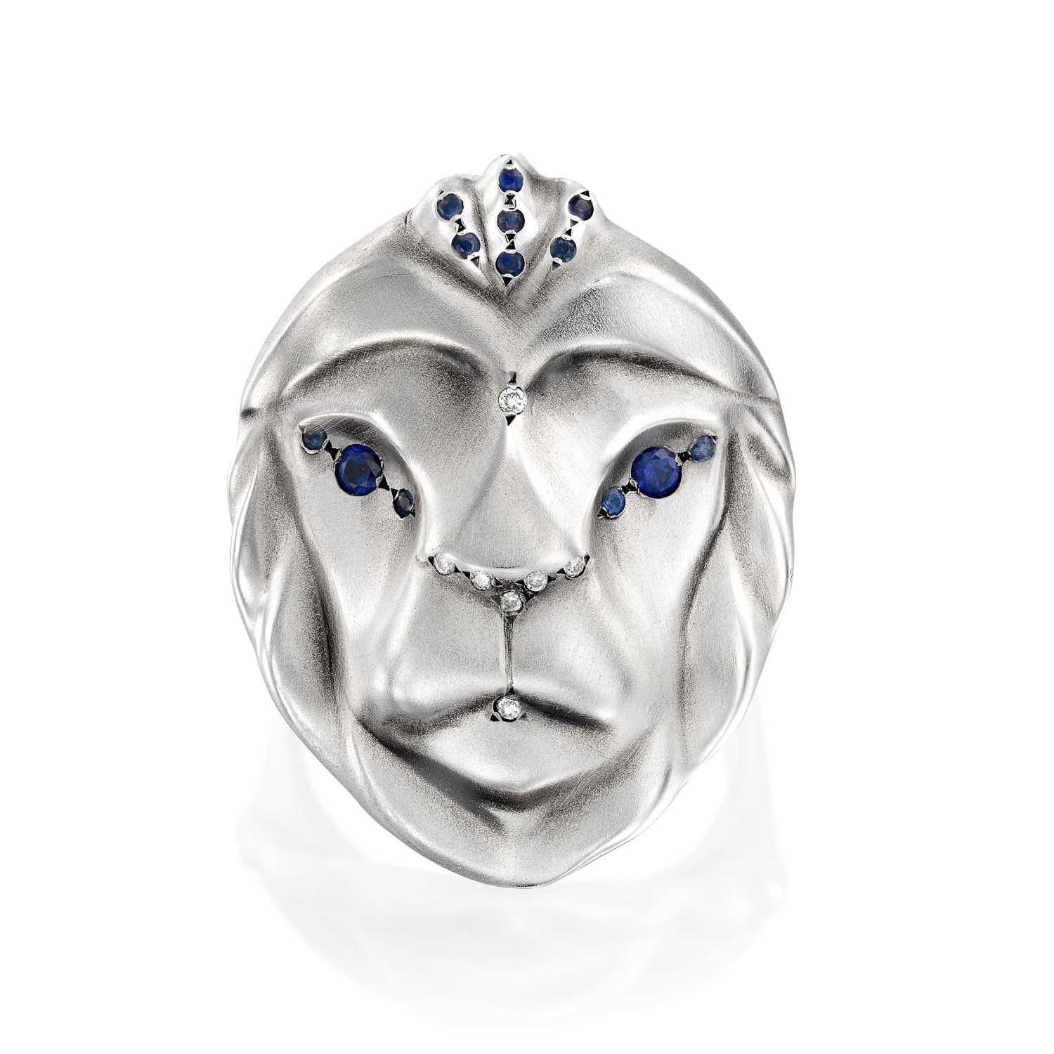 ELINA GLEIZER Blue & White Lion Ring