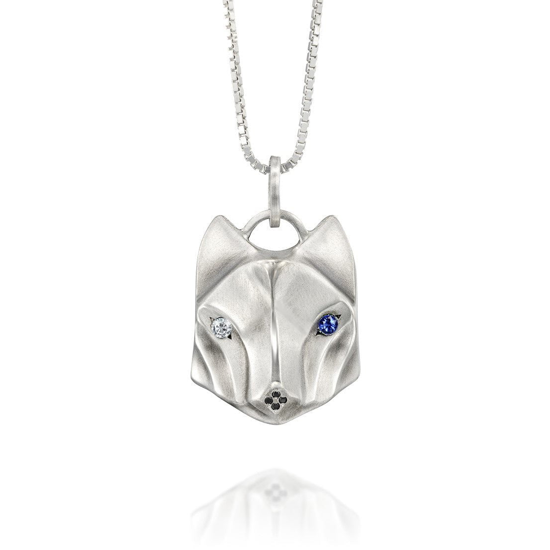 ELINA GLEIZER Blue & White Wolf Necklace