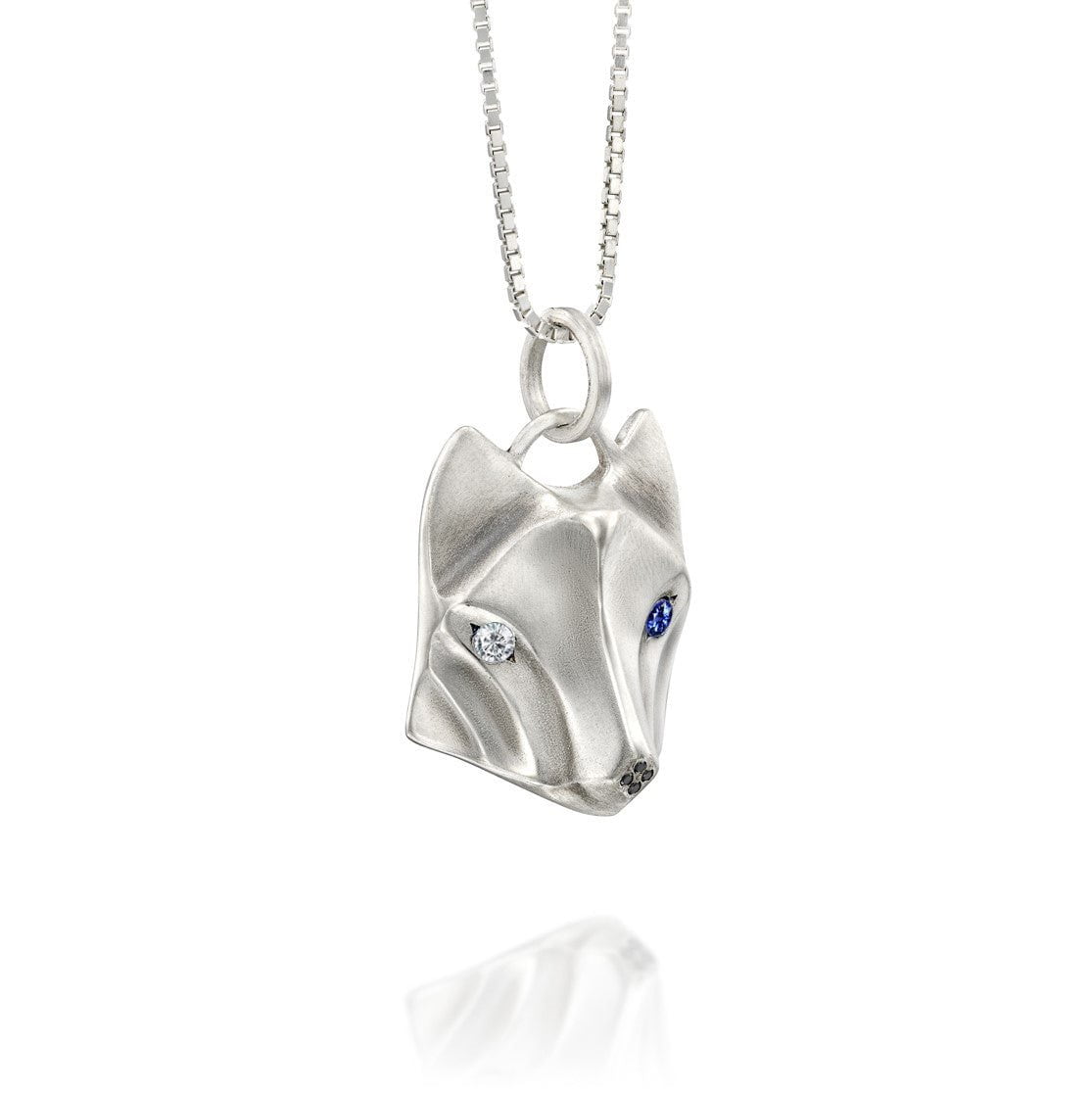 ELINA GLEIZER Blue & White Wolf Necklace