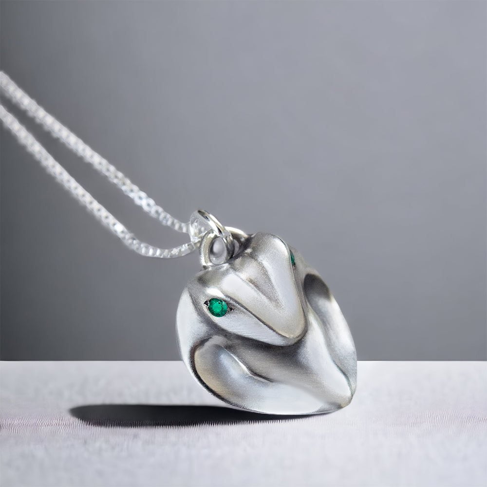 ELINA GLEIZER  Cobra Necklace with Emeralds