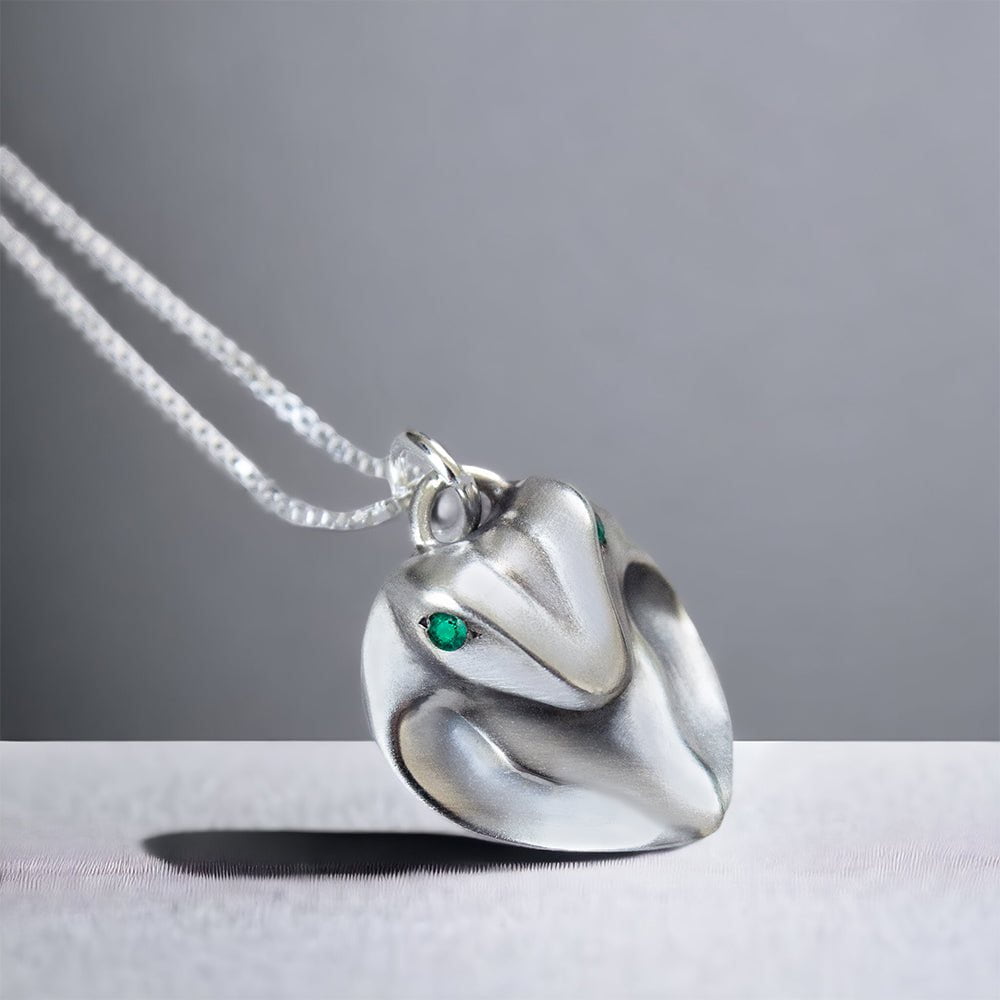 ELINA GLEIZER Cobra Necklace with Emeralds
