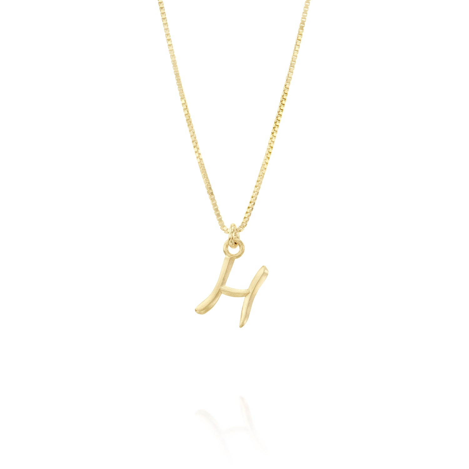ELINA GLEIZER H / No Chain Gold Letter Necklace