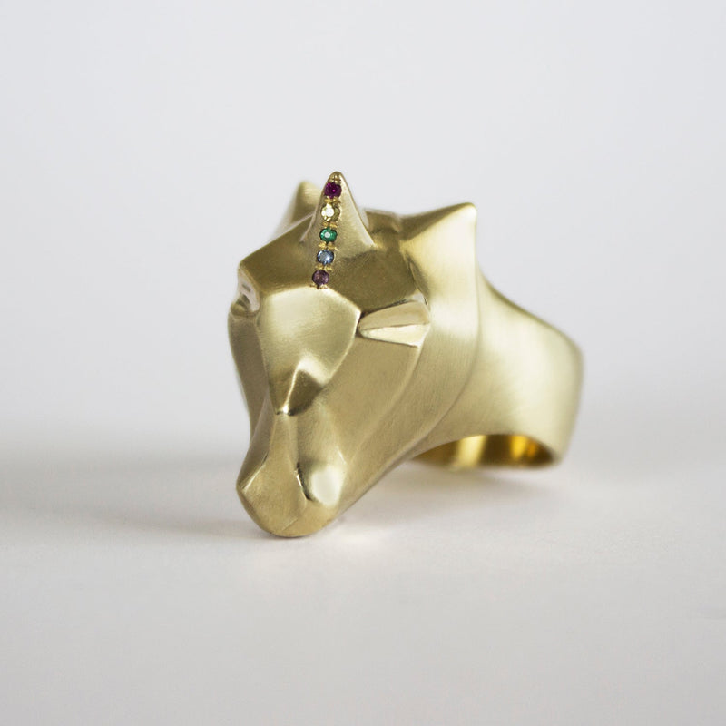 ELINA GLEIZER Jewelry Gold Unicorn Ring