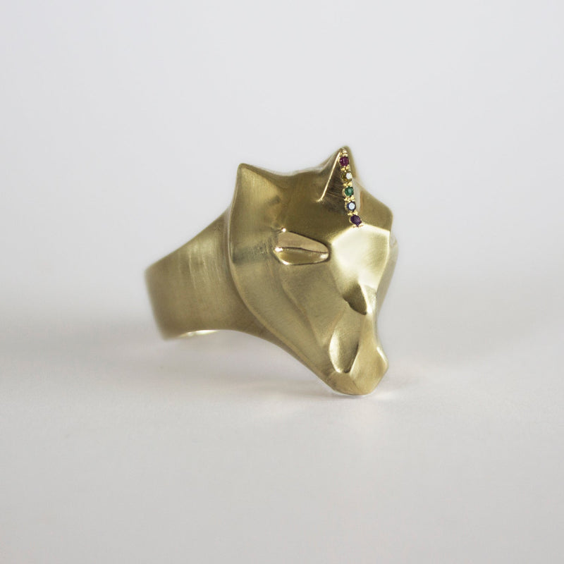 ELINA GLEIZER Jewelry Gold Unicorn Ring