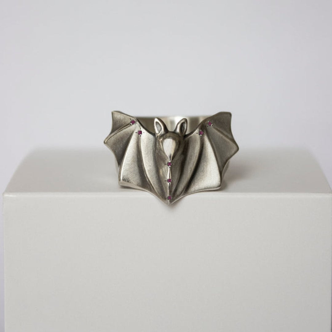 ELINA GLEIZER Jewelry Limited Edition Pink Bat Ring
