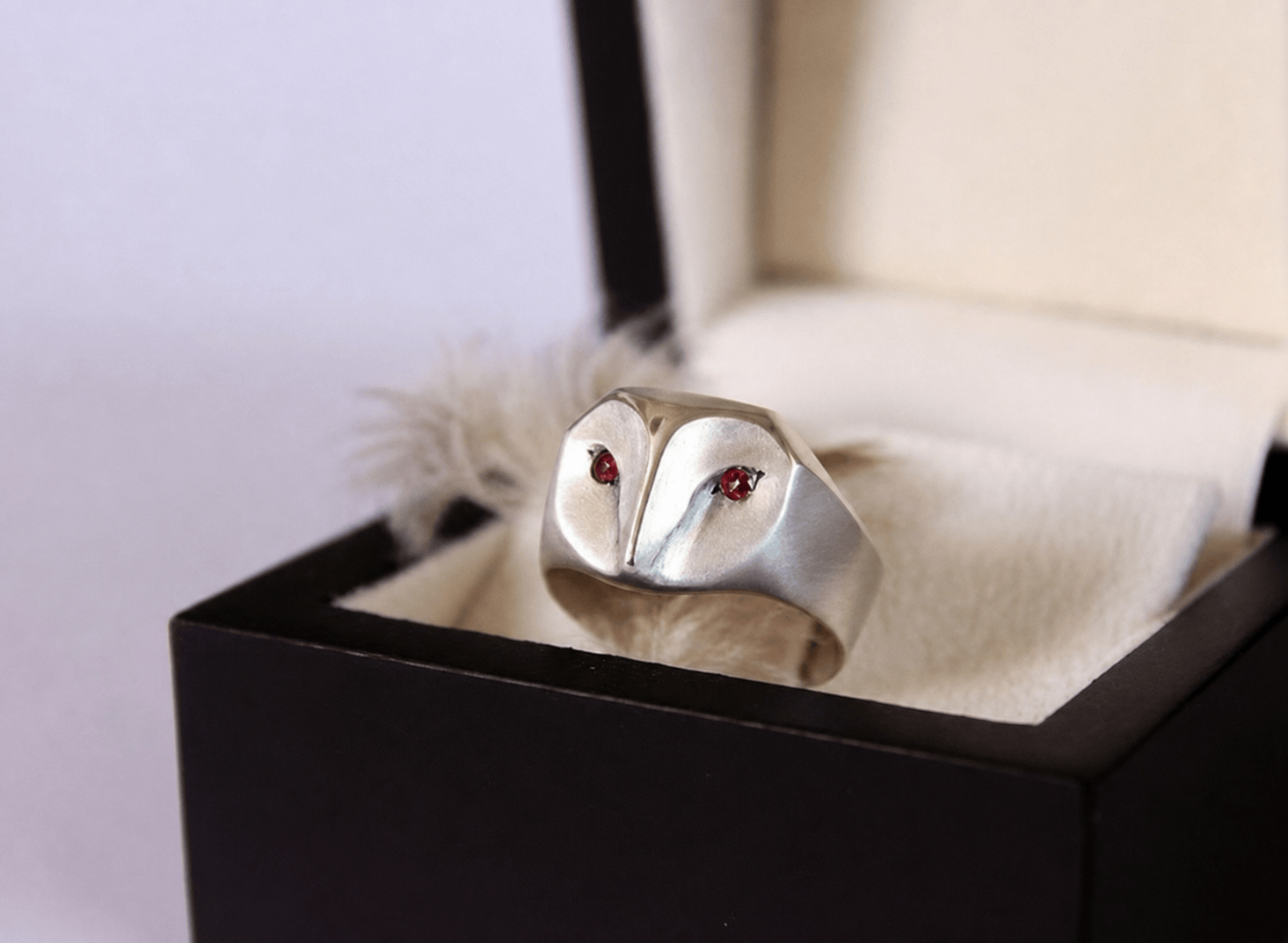 Elina Gleizer Jewelry Limited Edition Ruby Owl Ring