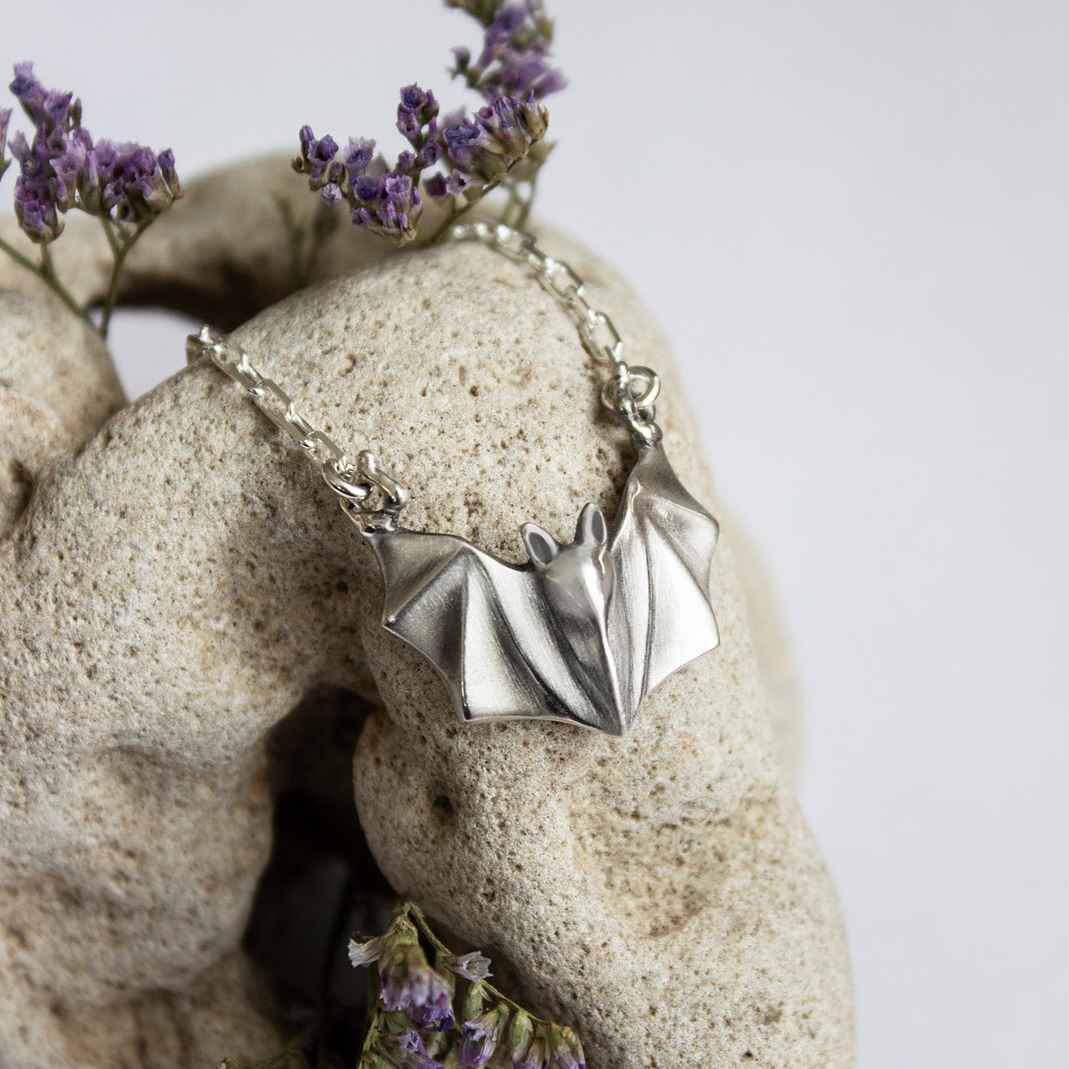 ELINA GLEIZER Jewelry Silver Bat Necklace