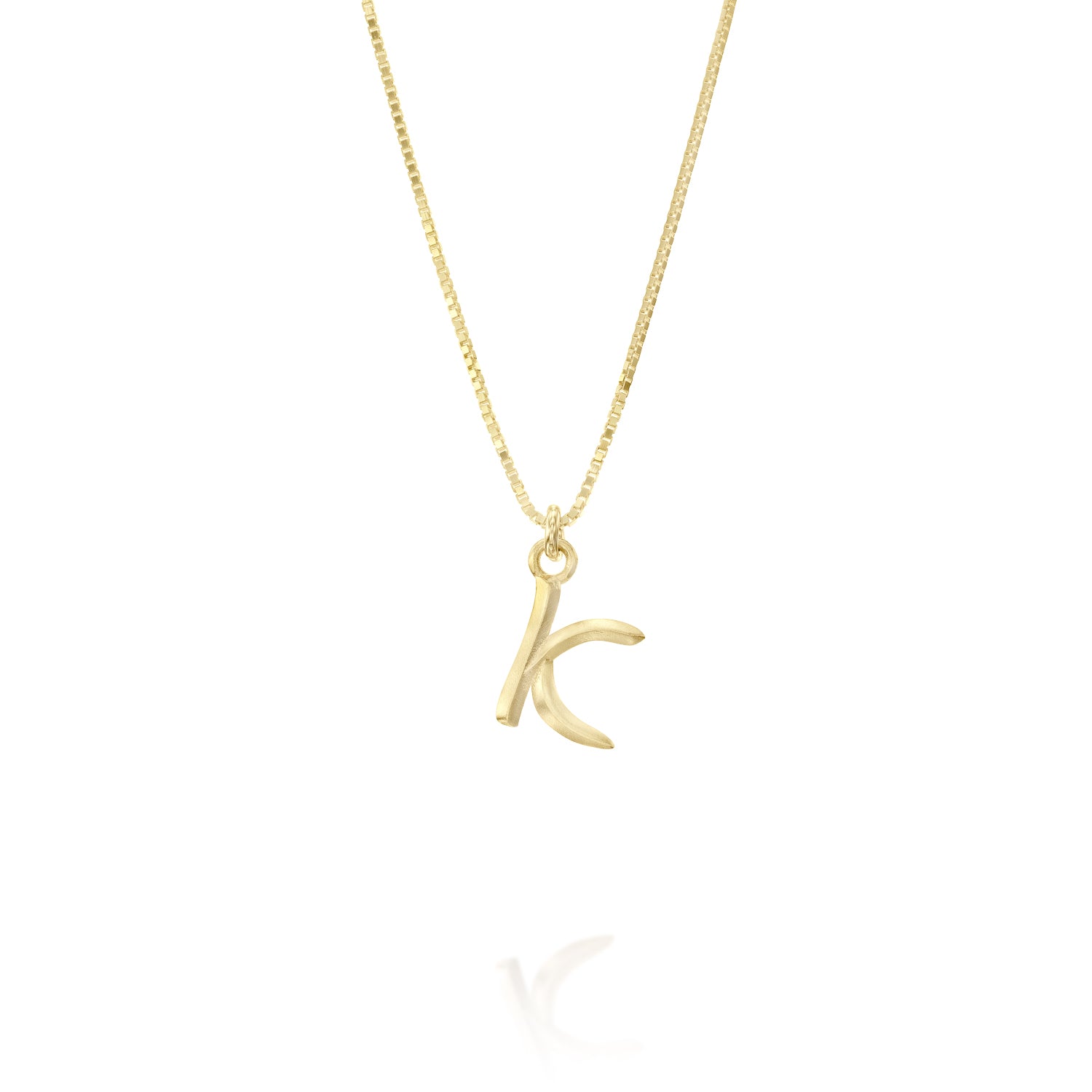 ELINA GLEIZER K / No Chain Gold Letter Necklace