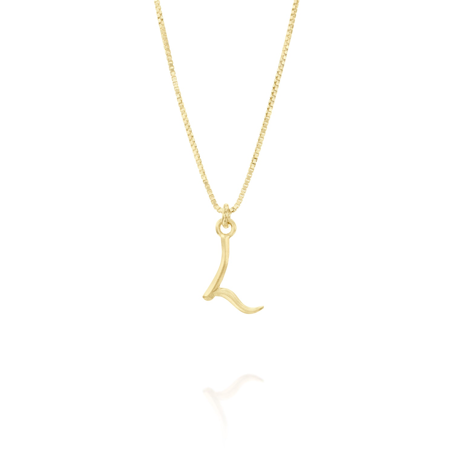 ELINA GLEIZER L / No Chain Gold Letter Necklace