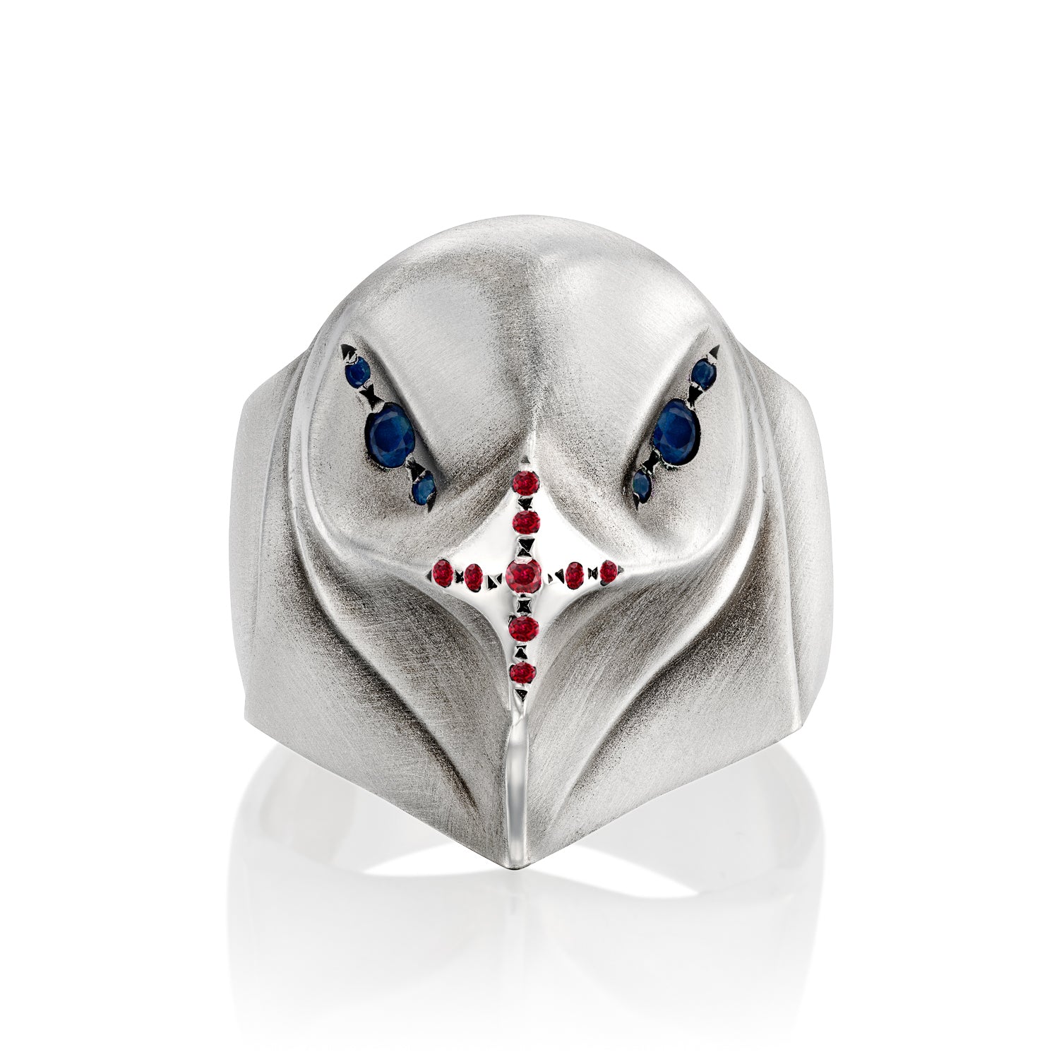 ELINA GLEIZER Limited edition Eagle Ring With Blue Sapphires & Rubys