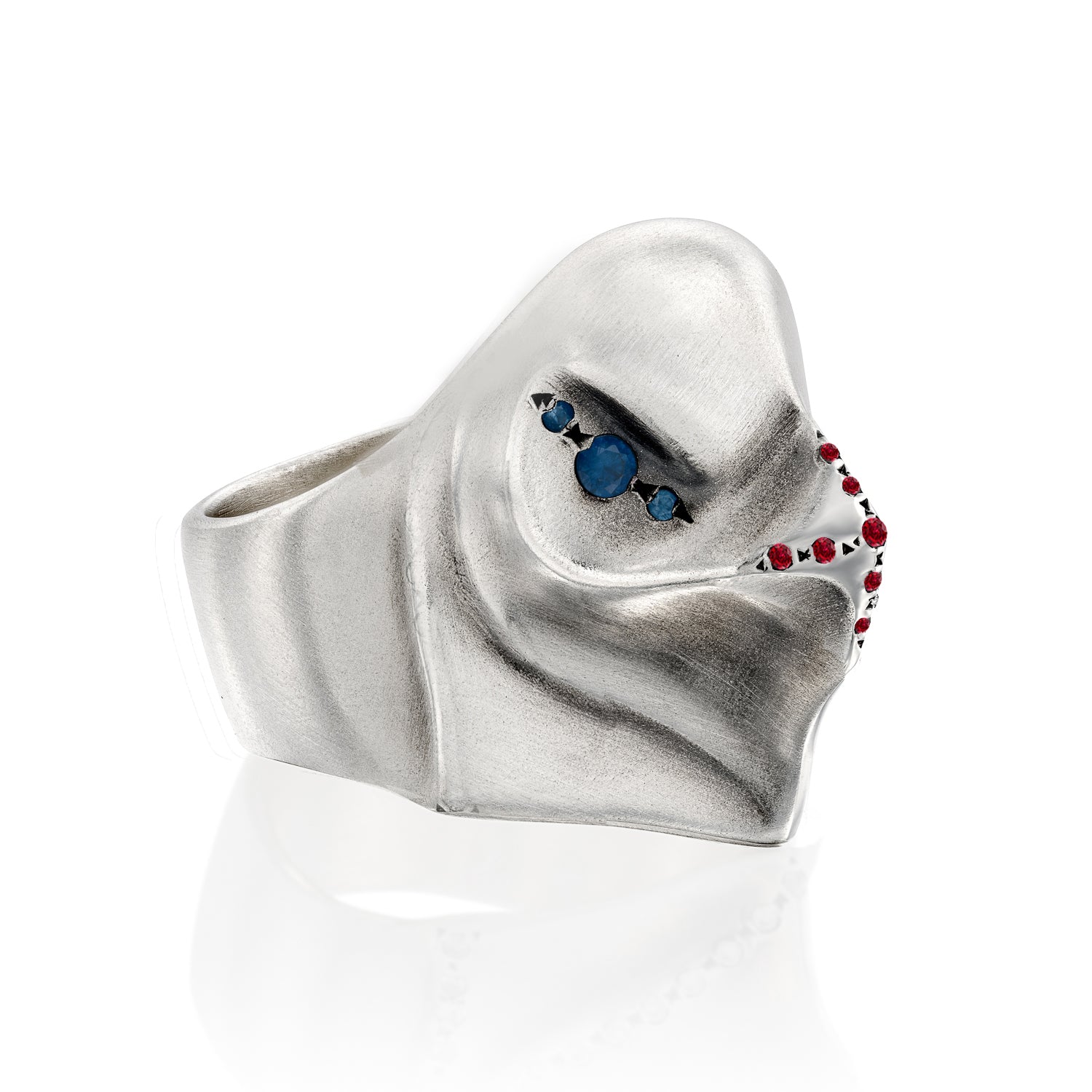 ELINA GLEIZER Limited edition Eagle Ring With Blue Sapphires & Rubys