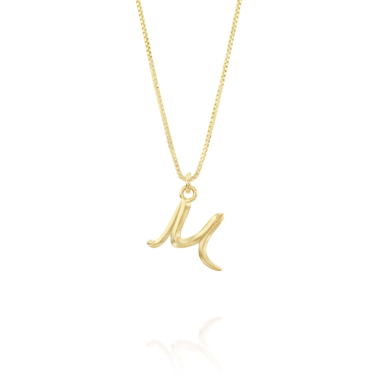 ELINA GLEIZER M / No Chain Gold Letter Necklace