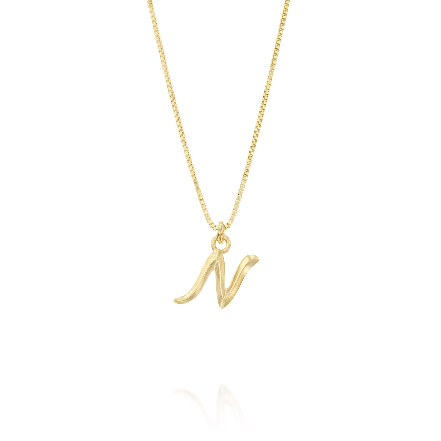 ELINA GLEIZER N / No Chain Gold Letter Necklace