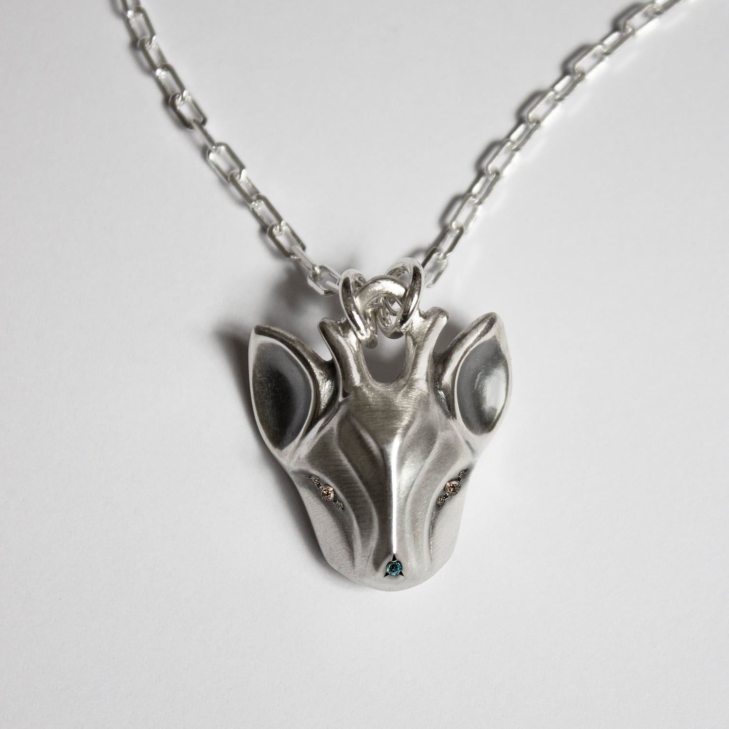 ELINA GLEIZER necklace Deer Necklace With Colored Diamonds