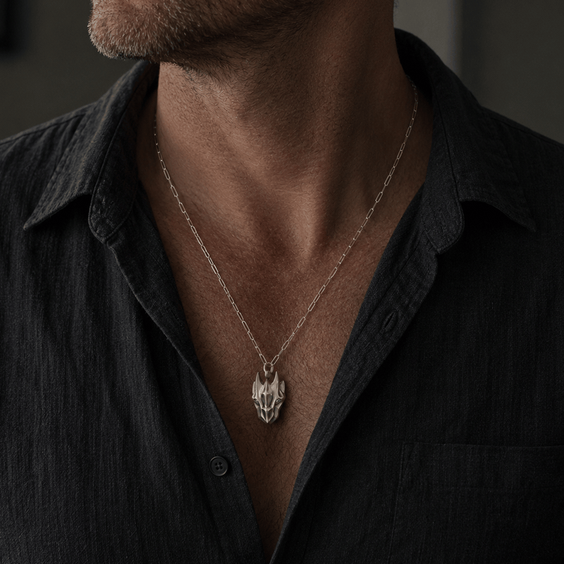 ELINA GLEIZER necklace Dragon Necklace with Blue Diamond Eyes