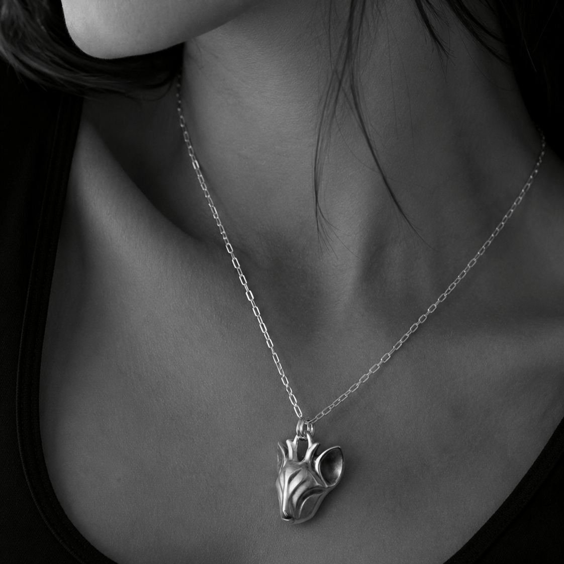 ELINA GLEIZER necklace Silver Deer Necklace
