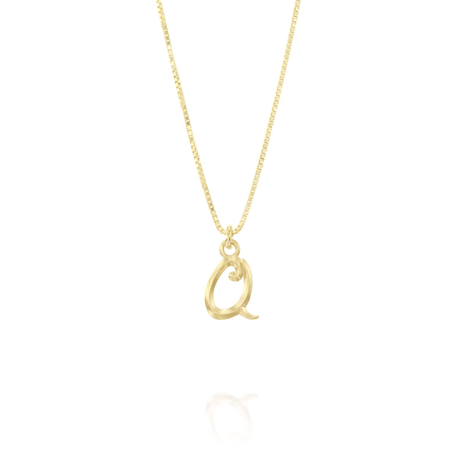 ELINA GLEIZER Q / No Chain Gold Letter Necklace