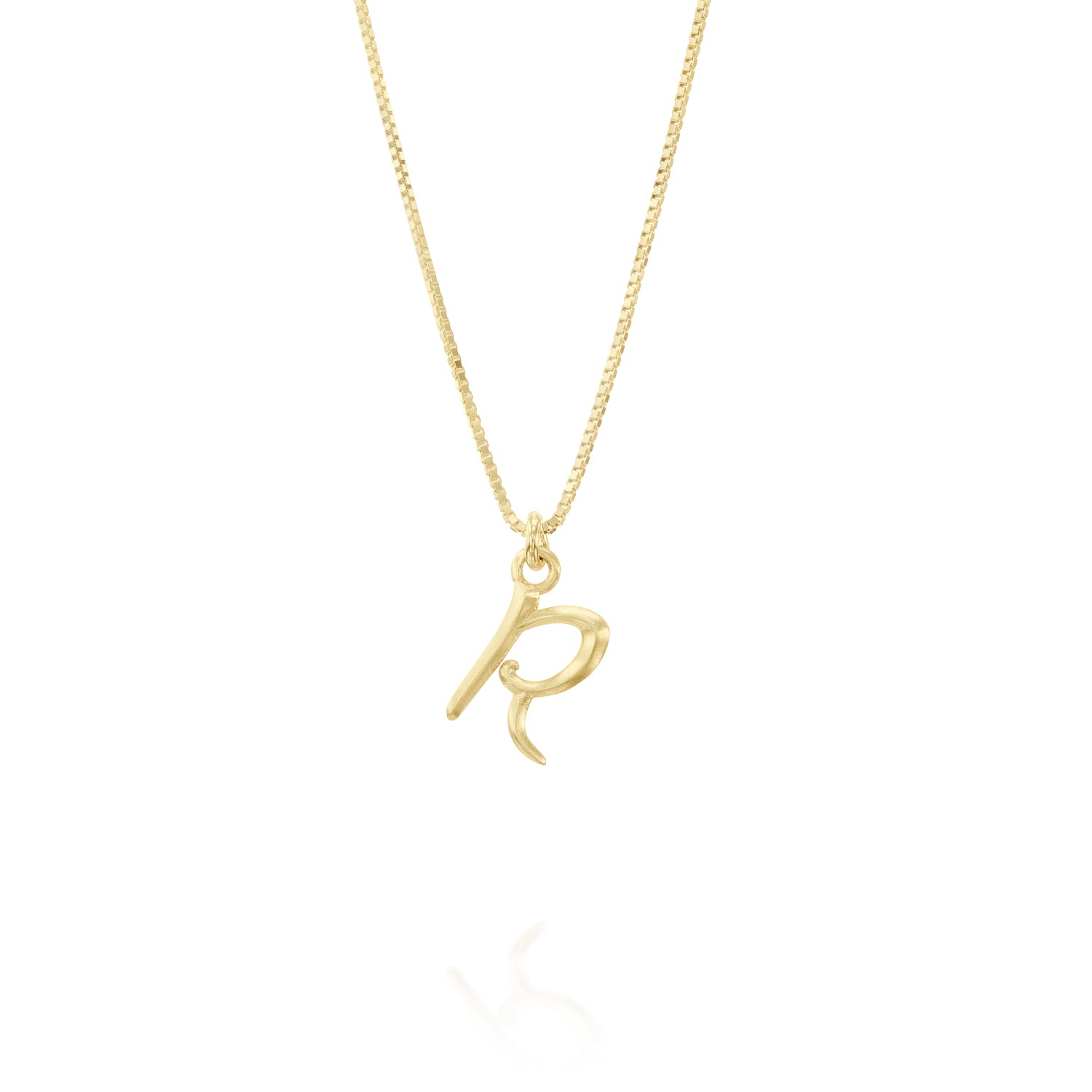 ELINA GLEIZER R / No Chain Gold Letter Necklace