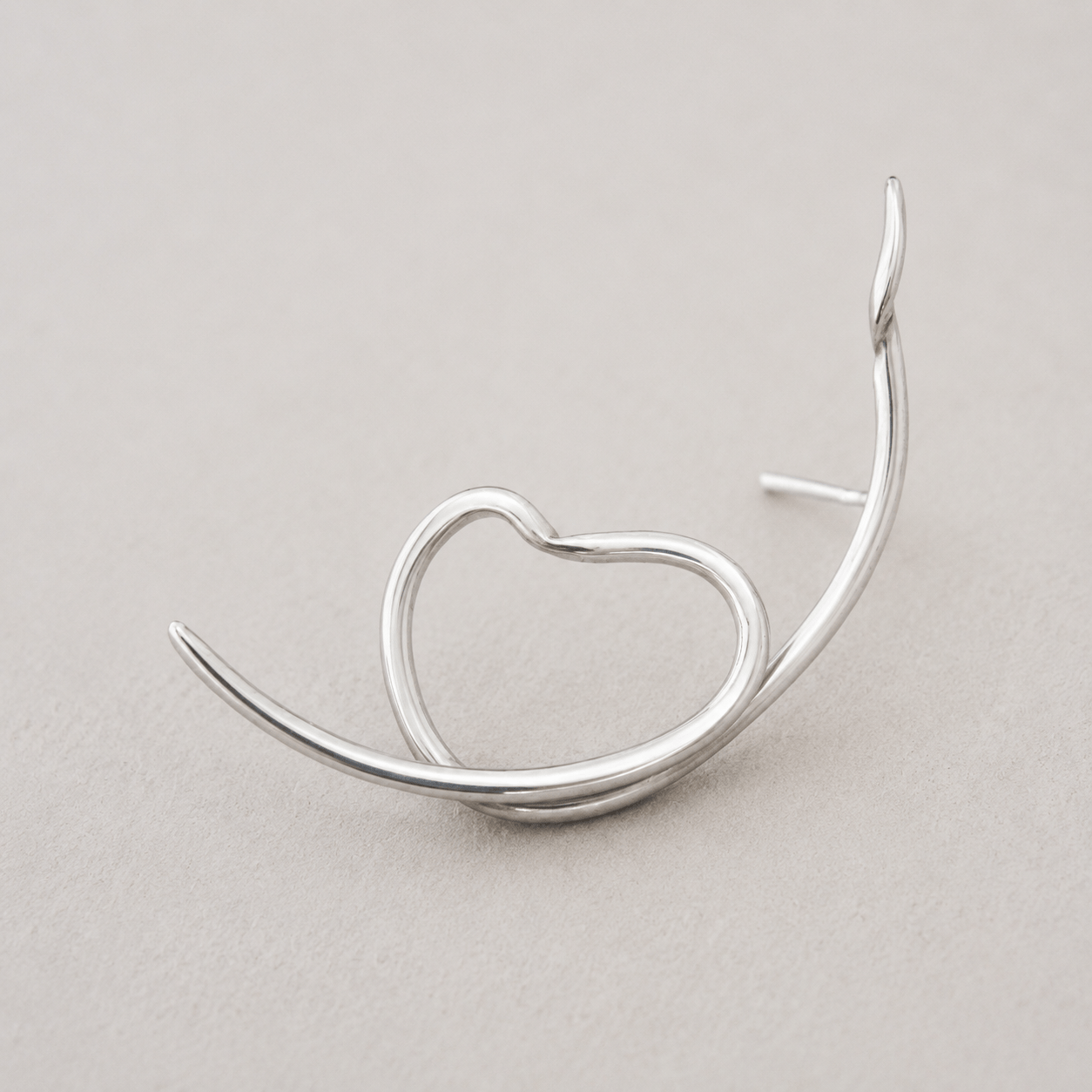 ELINA GLEIZER Silver Heart Earring