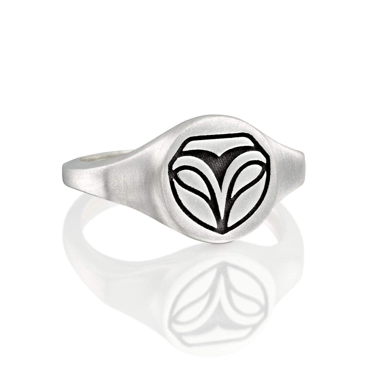 ELINA GLEIZER Silver Owl Signet Ring