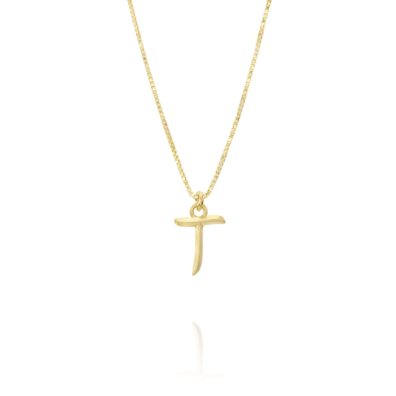 ELINA GLEIZER T / No Chain Gold Letter Necklace