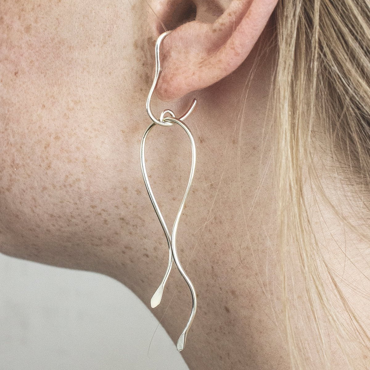ELINA GLEIZER Two headed Snake Earring