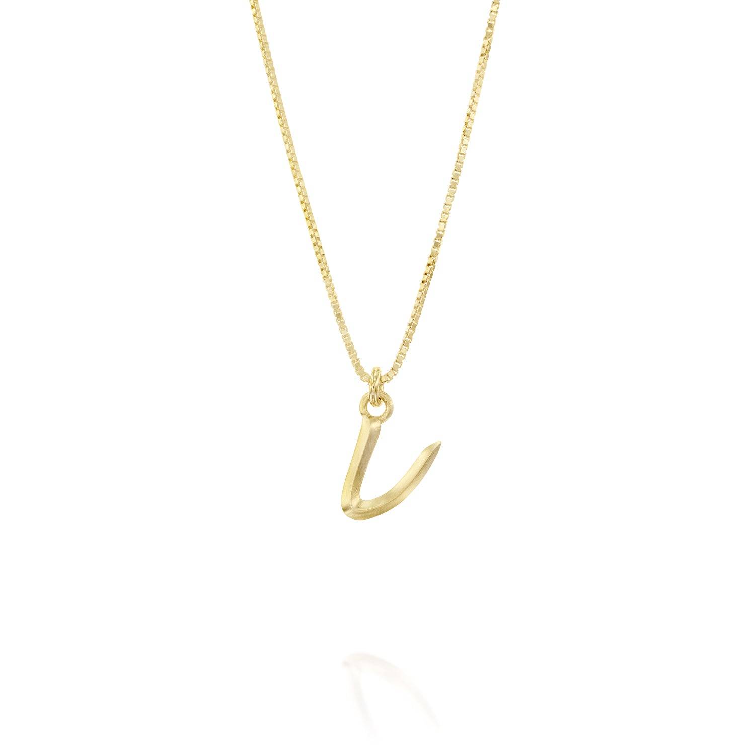 ELINA GLEIZER V / No Chain Gold Letter Necklace