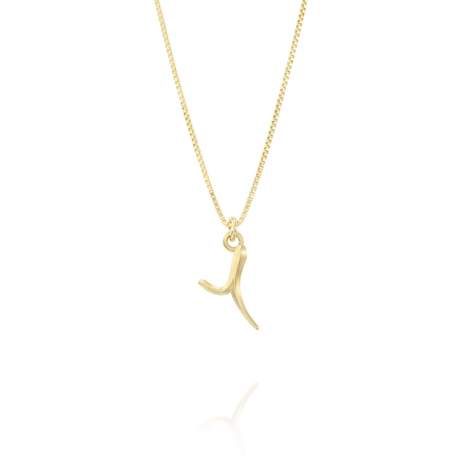 ELINA GLEIZER Y / No Chain Gold Letter Necklace