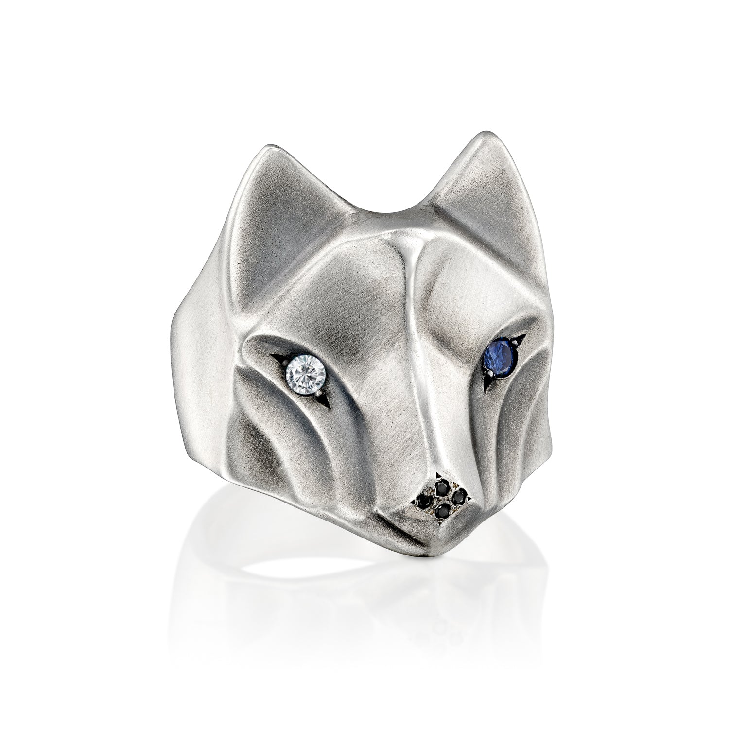 ___ Jewelry Blue & White Wolf Ring