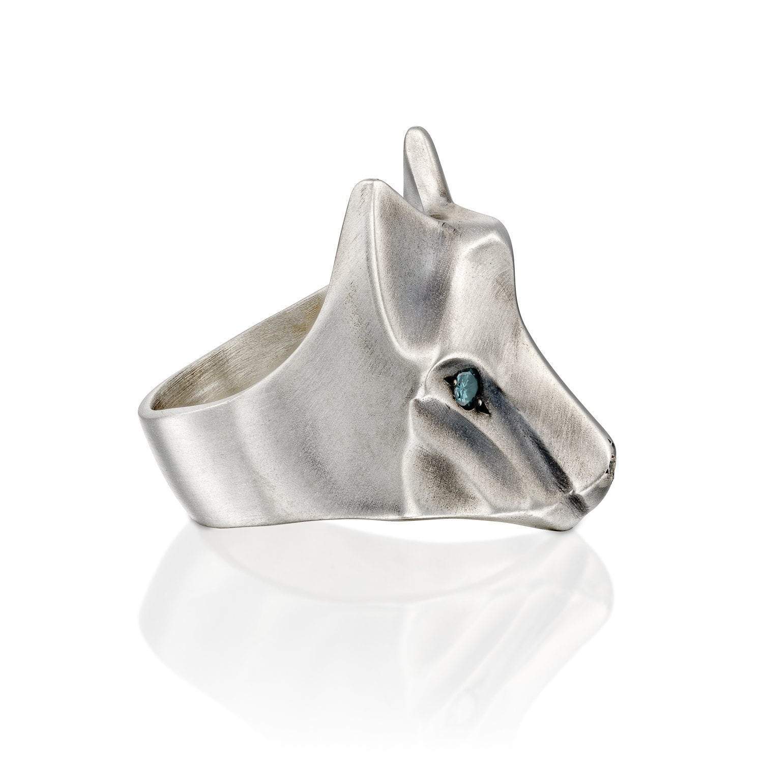 ELINA GLEIZER Blue Diamond Wolf Ring