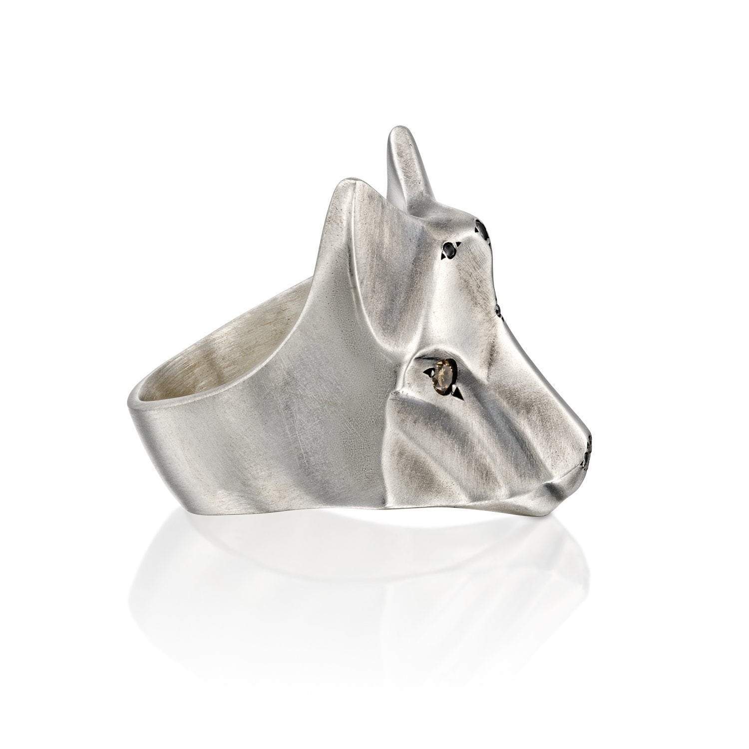 ELINA GLEIZER Champagne Diamond Wolf Ring