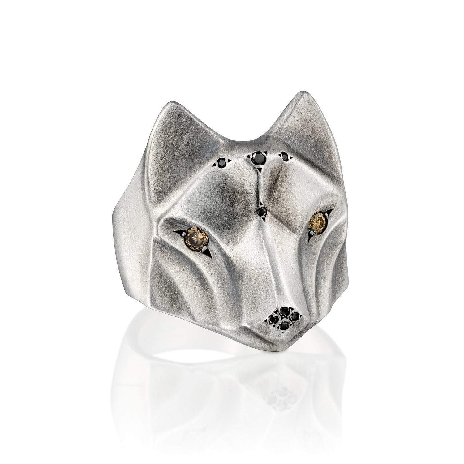 ELINA GLEIZER Champagne Diamond Wolf Ring