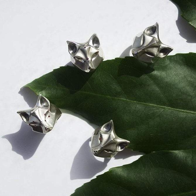 ELINA GLEIZER Fox Ring with Bronze Sapphire Adornment