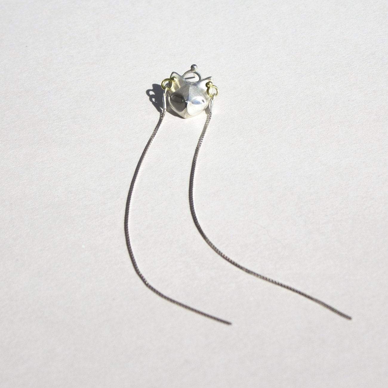 ELINA GLEIZER Jewelry Cat Earring with gold piercings