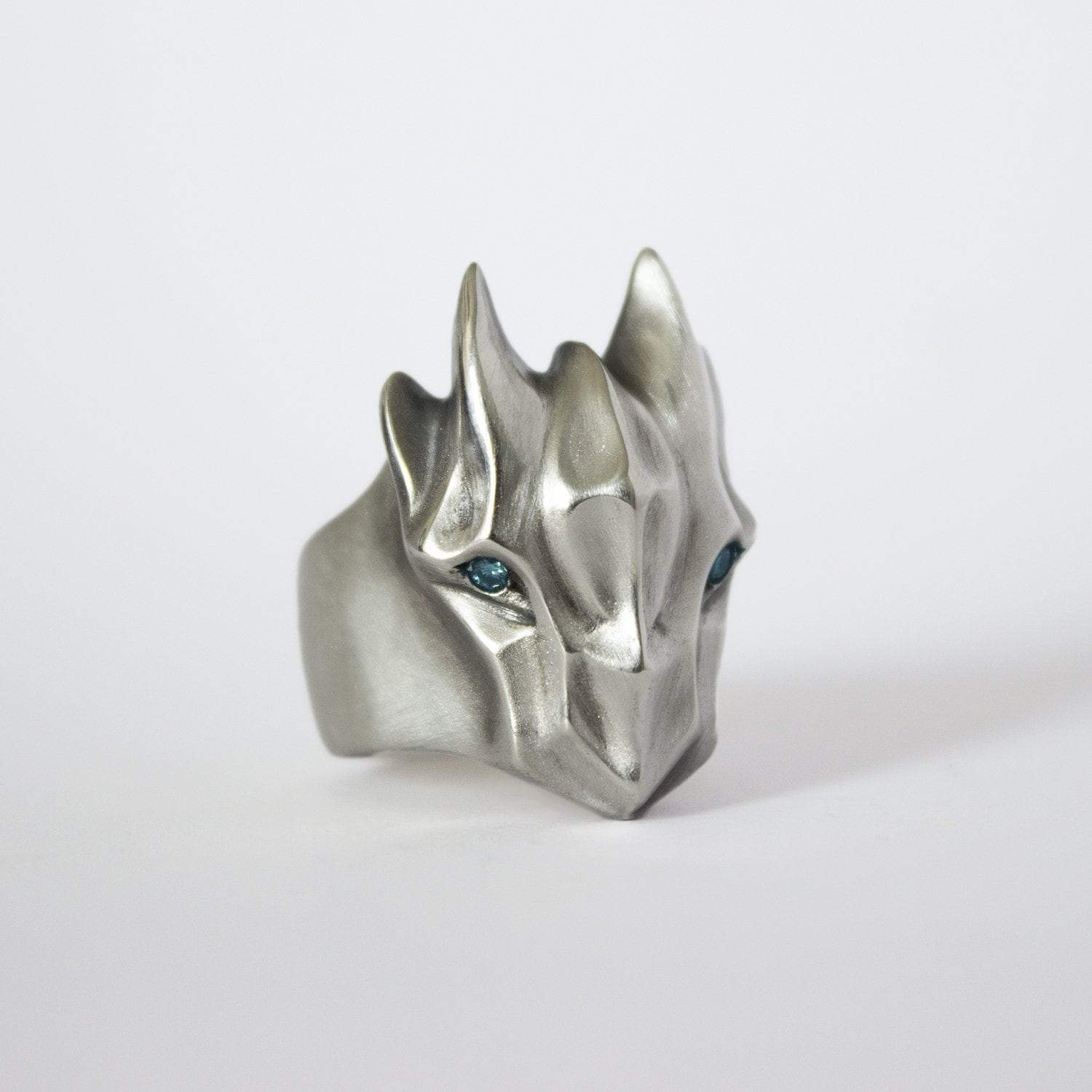 ELINA GLEIZER Jewelry Dragon Ring With Blue Diamonds