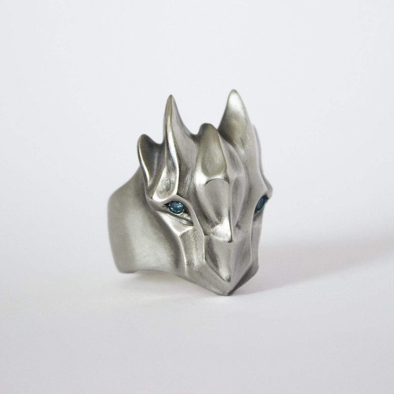 ELINA GLEIZER Jewelry Dragon Ring With Blue Diamonds