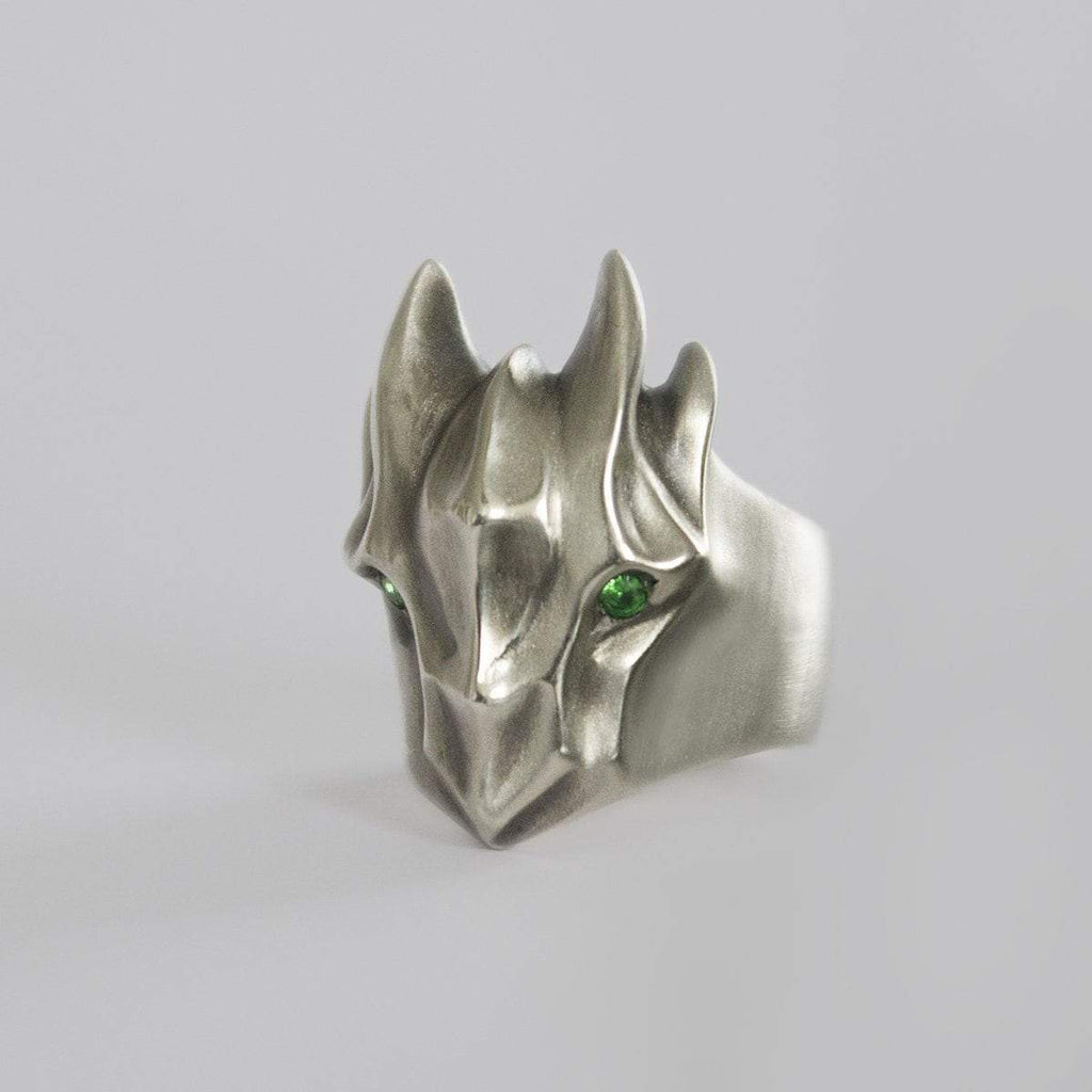 ELINA GLEIZER Jewelry Dragon Ring With Green Tsavorite