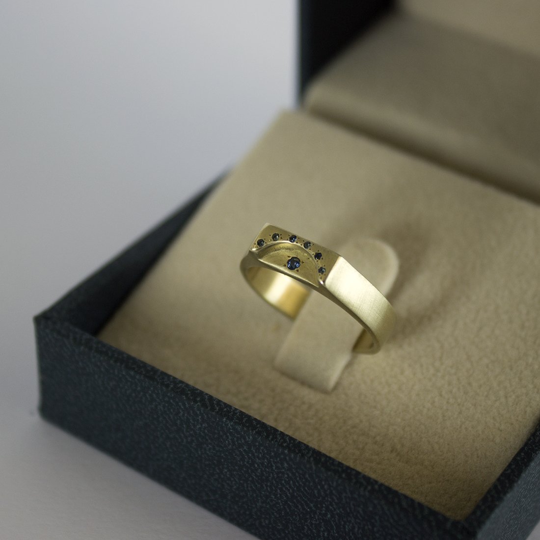 ELINA GLEIZER Jewelry Evil Eye Gold & Sapphire Ring