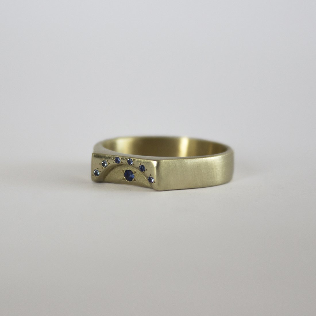 ELINA GLEIZER Jewelry Evil Eye Gold & Sapphire Ring