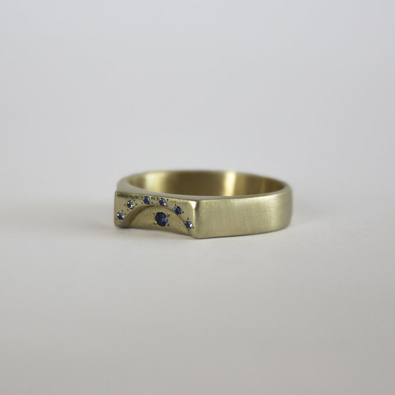 ELINA GLEIZER Jewelry Evil Eye Gold & Sapphire Ring