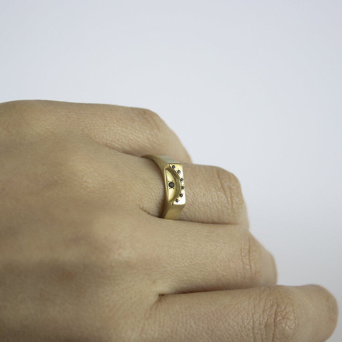 ELINA GLEIZER Jewelry Evil Eye Gold & Sapphire Ring