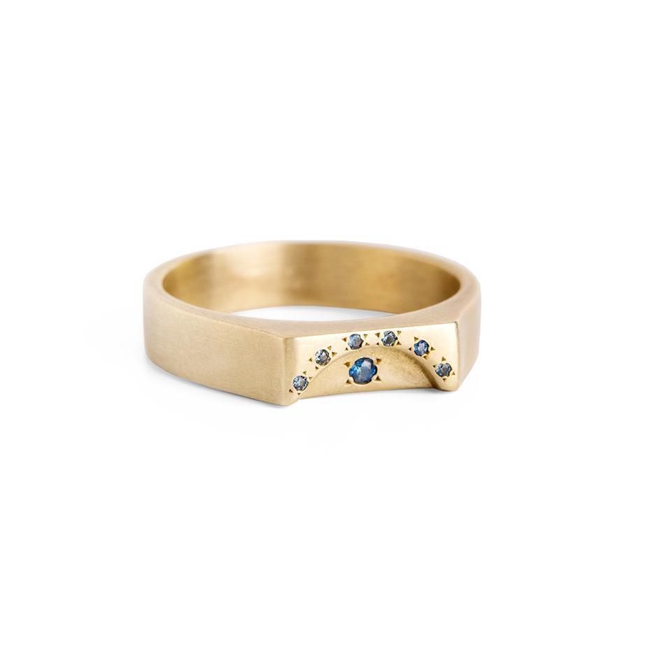 ELINA GLEIZER Jewelry Evil Eye Gold & Sapphire Ring
