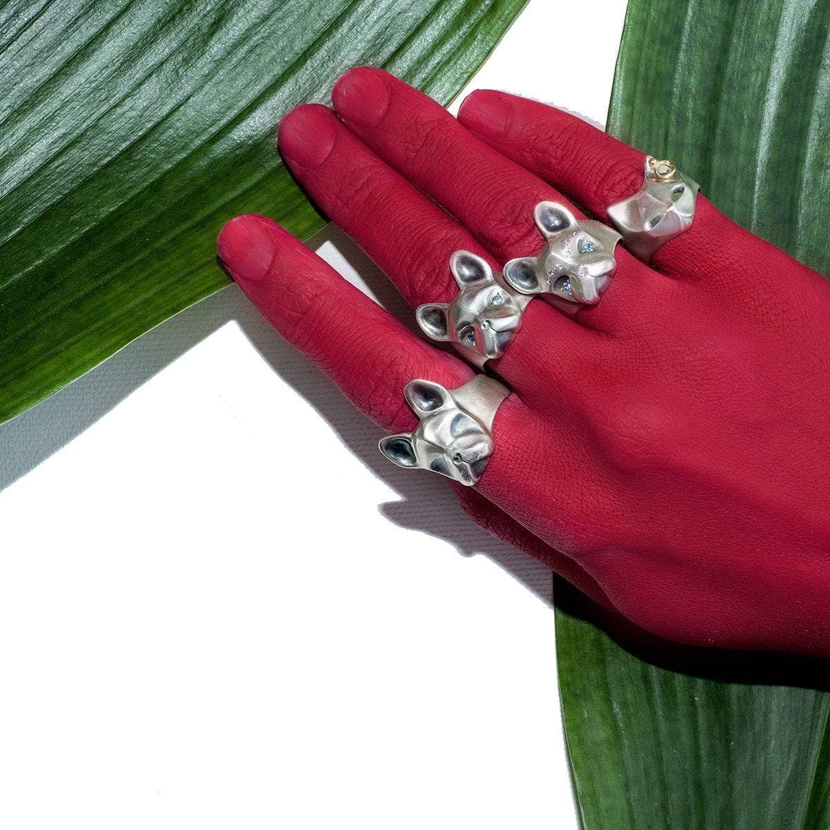 ELINA GLEIZER Jewelry French Bulldog Ring