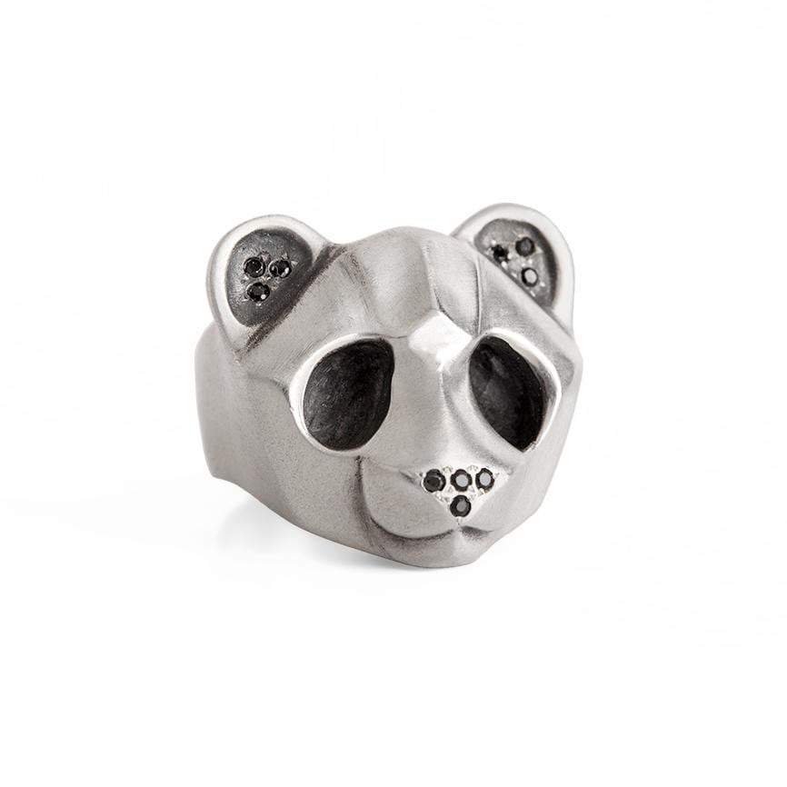 ELINA GLEIZER  Jewelry Panda Ring with Black setting