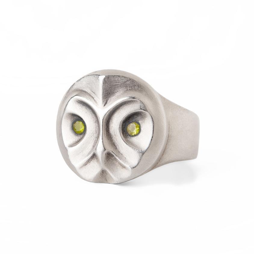 ELINA GLEIZER Jewelry Select your size / yellow-sapphire Great Grey Owl Ring With Yellow Sapphires