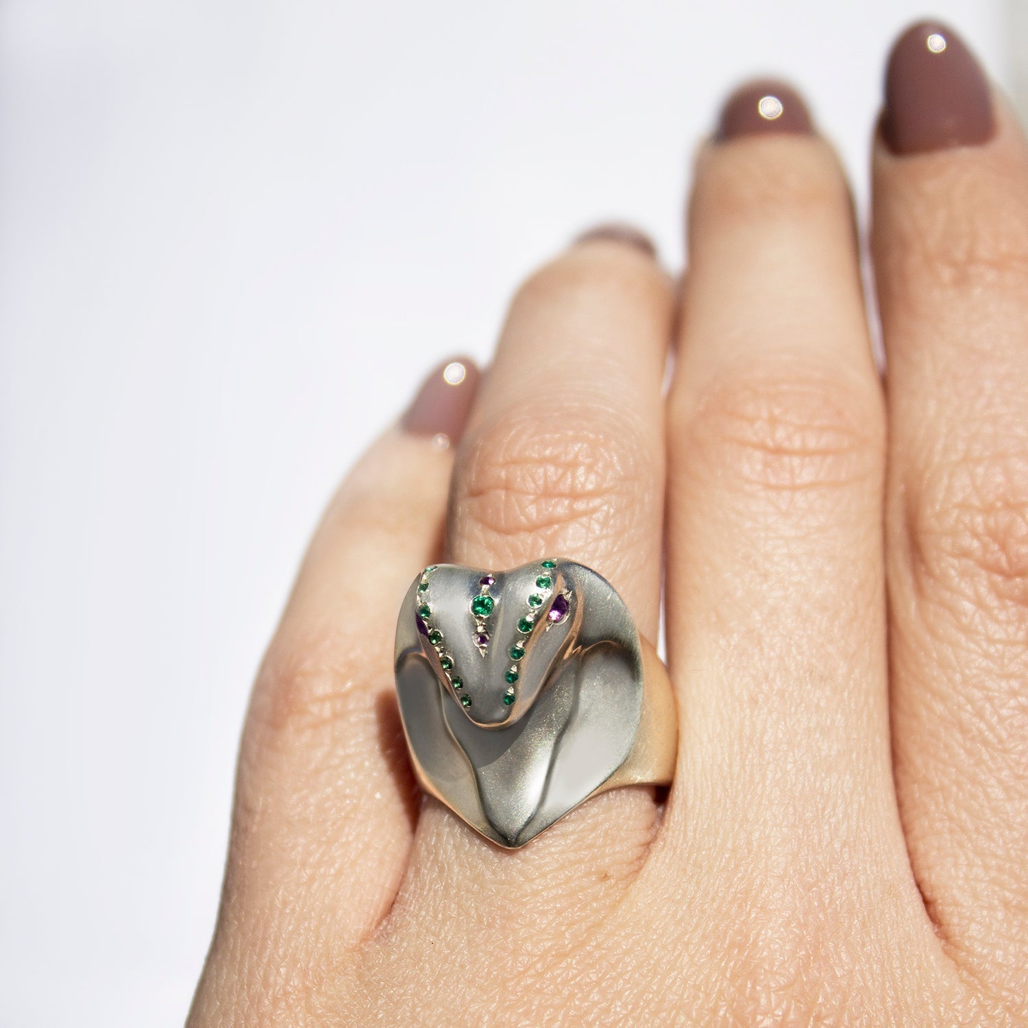 ELINA GLEIZER Lavender & Mint Cobra Ring