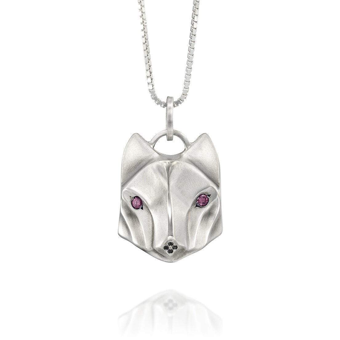 ELINA GLEIZER Pink Tourmaline Wolf Necklace