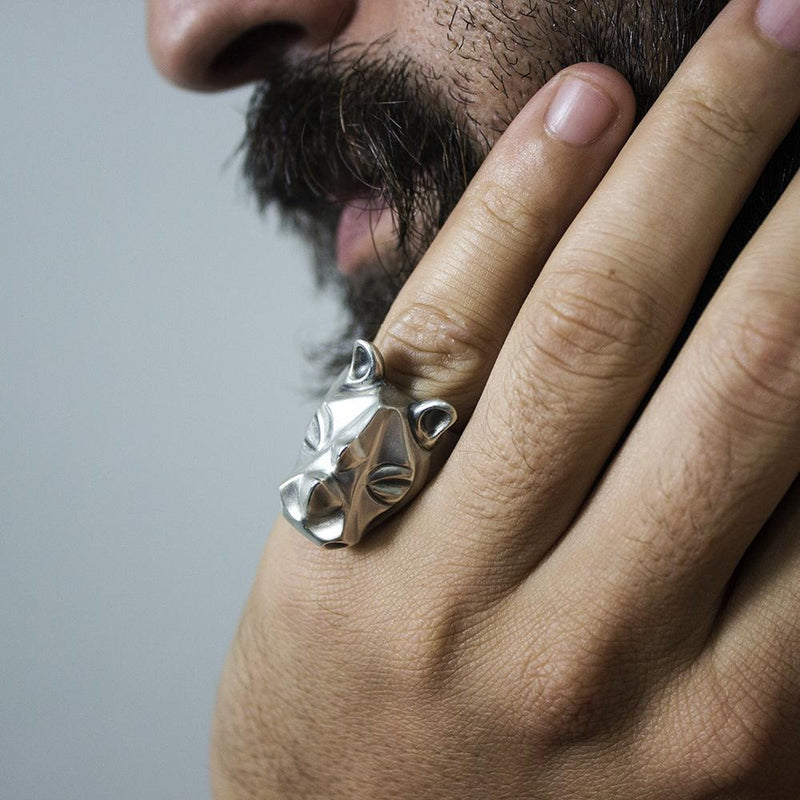 ELINA GLEIZER Rhino Ring with Emerald Eyes