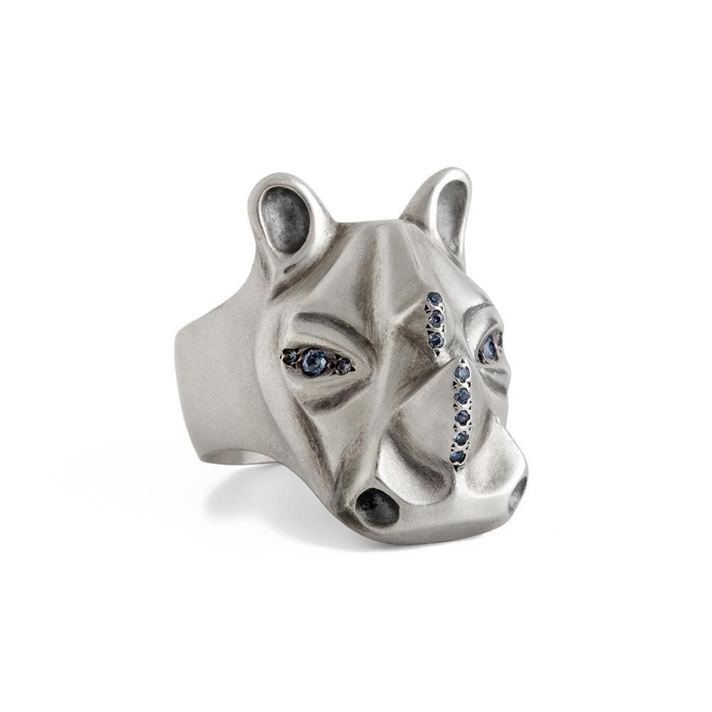 ELINA GLEIZER Rhino Ring with Fancy Sapphires Setting