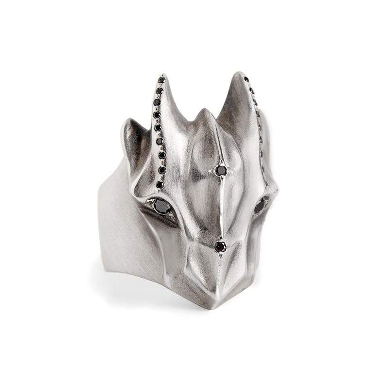 ELINA GLEIZER Rings Dragon Ring With Extravagant Black Diamond Setting